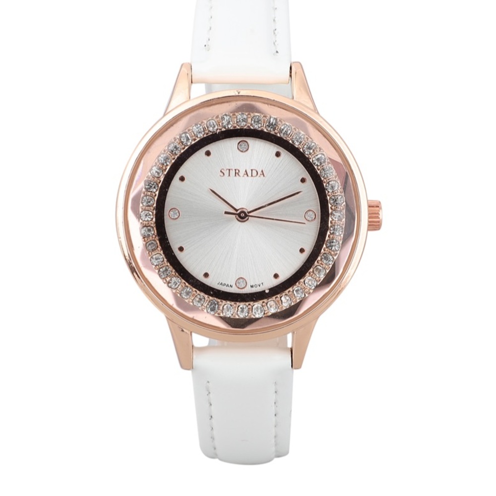White Watch with White Austrian Crystals